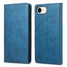 For iPhone SE 2024 Business Solid Color Magnetic RFID Leather Phone Case(Blue) - 1