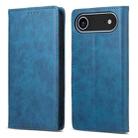 For iPhone 17 Air Business Solid Color Magnetic RFID Leather Phone Case(Blue) - 1