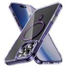 For iPhone 16 Pro Max Airbag Magsafe PC Hybrid TPU Phone Case(Clear Purple) - 1