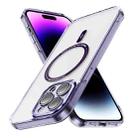 For iPhone 15 Pro Max Airbag Magsafe PC Hybrid TPU Phone Case(Clear Purple) - 1