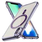 For iPhone X / XS Airbag Magsafe PC Hybrid TPU Phone Case(Clear Purple) - 1