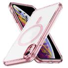 For iPhone XR Airbag Magsafe PC Hybrid TPU Phone Case(Clear Pink) - 1