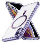 For iPhone XR Airbag Magsafe PC Hybrid TPU Phone Case(Clear Purple) - 1