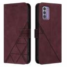 For Nokia G42 / G310 5G Crossbody 3D Embossed Flip Leather Phone Case(Wine Red) - 2