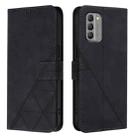 For Nokia G400 Crossbody 3D Embossed Flip Leather Phone Case(Black) - 2