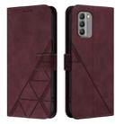 For Nokia G400 Crossbody 3D Embossed Flip Leather Phone Case(Wine Red) - 2