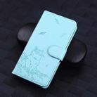 For Samsung Galaxy S24 5G Cute Cat Embossed Leather Phone Case(Sky Blue) - 2