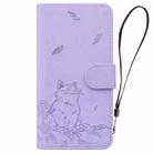 For Samsung Galaxy S24 5G Cute Cat Embossed Leather Phone Case(Purple) - 2