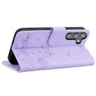 For Samsung Galaxy S24 5G Cute Cat Embossed Leather Phone Case(Purple) - 3