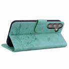 For Samsung Galaxy S24+ 5G Cute Cat Embossed Leather Phone Case(Green) - 3