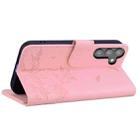For Samsung Galaxy S24+ 5G Cute Cat Embossed Leather Phone Case(Pink) - 3