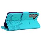 For Samsung Galaxy S24+ 5G Cute Cat Embossed Leather Phone Case(Lake Blue) - 3