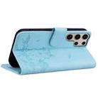 For Samsung Galaxy S24 Ultra 5G Cute Cat Embossed Leather Phone Case(Sky Blue) - 3