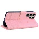 For Samsung Galaxy S24 Ultra 5G Cute Cat Embossed Leather Phone Case(Pink) - 3