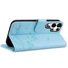 For Samsung Galaxy S23 Ultra 5G Cute Cat Embossed Leather Phone Case(Sky Blue) - 3