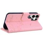 For Samsung Galaxy S23 Ultra 5G Cute Cat Embossed Leather Phone Case(Pink) - 3