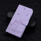 For Samsung Galaxy S22+ 5G Cute Cat Embossed Leather Phone Case(Purple) - 2