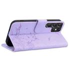 For Samsung Galaxy S22 Ultra 5G Cute Cat Embossed Leather Phone Case(Purple) - 3