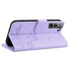 For Samsung Galaxy S21 5G Cute Cat Embossed Leather Phone Case(Purple) - 3