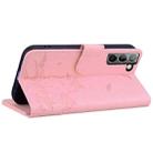 For Samsung Galaxy S21 FE 5G Cute Cat Embossed Leather Phone Case(Pink) - 3