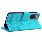 For Samsung Galaxy S20 FE Cute Cat Embossed Leather Phone Case(Lake Blue) - 3