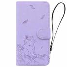 For Samsung Galaxy S24 FE 5G Cute Cat Embossed Leather Phone Case(Purple) - 2