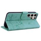For Samsung Galaxy S25 Ultra 5G Cute Cat Embossed Leather Phone Case(Green) - 3