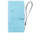 For Samsung Galaxy S25 Ultra 5G Cute Cat Embossed Leather Phone Case(Sky Blue) - 2