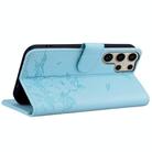 For Samsung Galaxy S25 Ultra 5G Cute Cat Embossed Leather Phone Case(Sky Blue) - 3