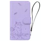 For Samsung Galaxy S25 Ultra 5G Cute Cat Embossed Leather Phone Case(Purple) - 2