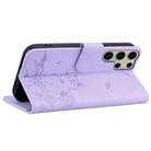 For Samsung Galaxy S25 Ultra 5G Cute Cat Embossed Leather Phone Case(Purple) - 3