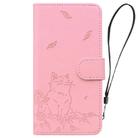 For Samsung Galaxy S25 Ultra 5G Cute Cat Embossed Leather Phone Case(Pink) - 2