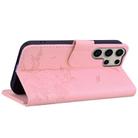 For Samsung Galaxy S25 Ultra 5G Cute Cat Embossed Leather Phone Case(Pink) - 3