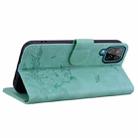 For Samsung Galaxy A12 Cute Cat Embossed Leather Phone Case(Green) - 3