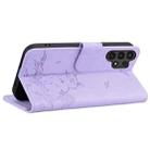 For Samsung Galaxy A13 4G / 5G Cute Cat Embossed Leather Phone Case(Purple) - 3