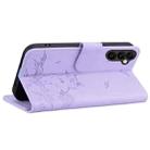 For Samsung Galaxy A14 5G Cute Cat Embossed Leather Phone Case(Purple) - 3