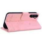 For Samsung Galaxy A14 5G Cute Cat Embossed Leather Phone Case(Pink) - 3