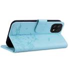 For Samsung Galaxy A22 5G Cute Cat Embossed Leather Phone Case(Sky Blue) - 3