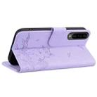 For Samsung Galaxy A30s / A50 Cute Cat Embossed Leather Phone Case(Purple) - 3