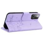 For Samsung Galaxy A33 5G Cute Cat Embossed Leather Phone Case(Purple) - 3