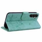 For Samsung Galaxy A34 5G Cute Cat Embossed Leather Phone Case(Green) - 3