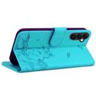 For Samsung Galaxy A34 5G Cute Cat Embossed Leather Phone Case(Lake Blue) - 3