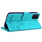 For Samsung Galaxy A51 4G Cute Cat Embossed Leather Phone Case(Lake Blue) - 3