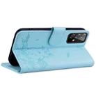 For Samsung Galaxy A53 5G Cute Cat Embossed Leather Phone Case(Sky Blue) - 3