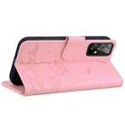 For Samsung Galaxy A53 5G Cute Cat Embossed Leather Phone Case(Pink) - 3