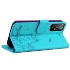 For Samsung Galaxy A53 5G Cute Cat Embossed Leather Phone Case(Lake Blue) - 3