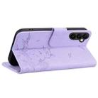 For Samsung Galaxy A54 5G Cute Cat Embossed Leather Phone Case(Purple) - 3