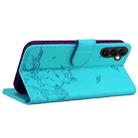 For Samsung Galaxy A16 5G Cute Cat Embossed Leather Phone Case(Lake Blue) - 3