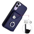 For vivo V40 Lite 5G IDN Organ Card Bag Ring Holder Phone Case(Blue) - 2