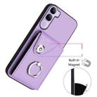 For vivo V40 Lite 5G IDN Organ Card Bag Ring Holder Phone Case(Purple) - 2